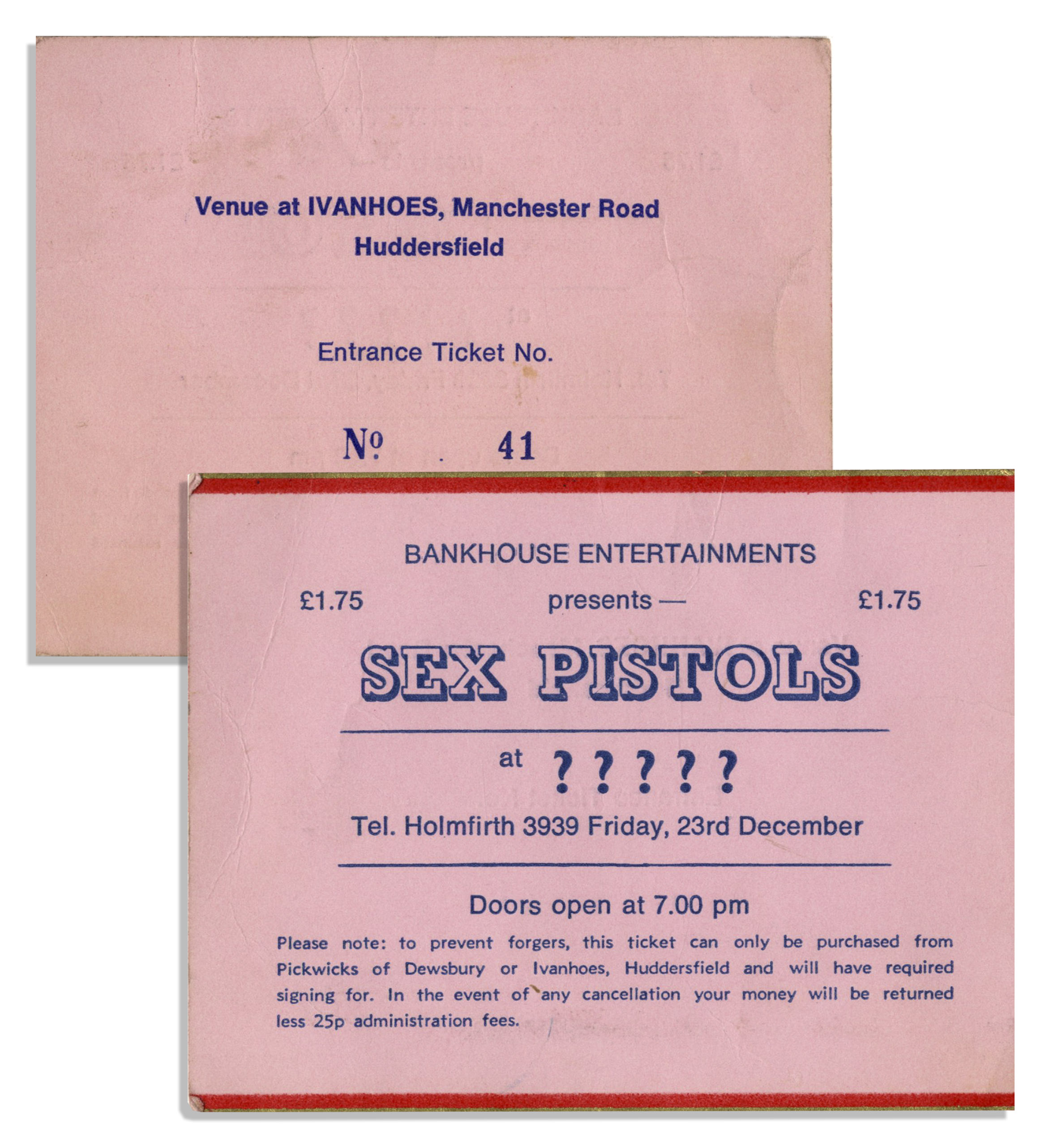 Lot Detail Sex Pistols Ticket For Their Last Uk Concert On Christmas 
